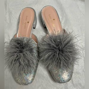 Kate Spade silver sequined slipper “Gala” size 6.5 M.